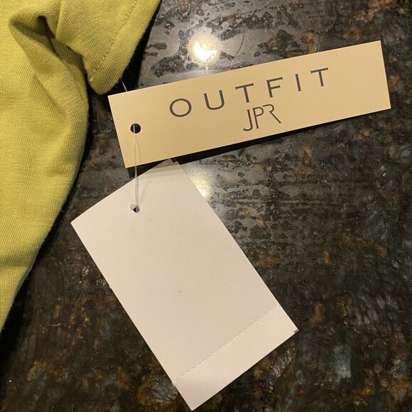 3 Piece McNaughton JPR Skirt 2 Top Set Tropical Palm Trees Sequins Green XL NEW - Picture 11 of 16